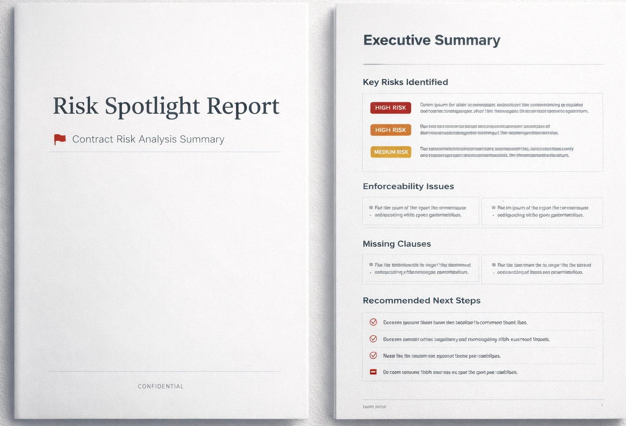 Contract Risk Review - Sample preview